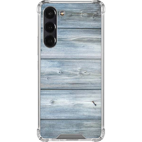 Weathered Blue Wood Galaxy S24 FE Clear Case